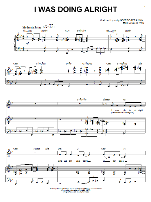 Diana Krall I Was Doing All Right sheet music notes and chords arranged for Piano & Vocal