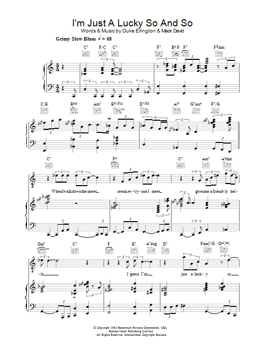 Diana Krall I'm Just A Lucky So And So sheet music notes and chords arranged for Piano Solo