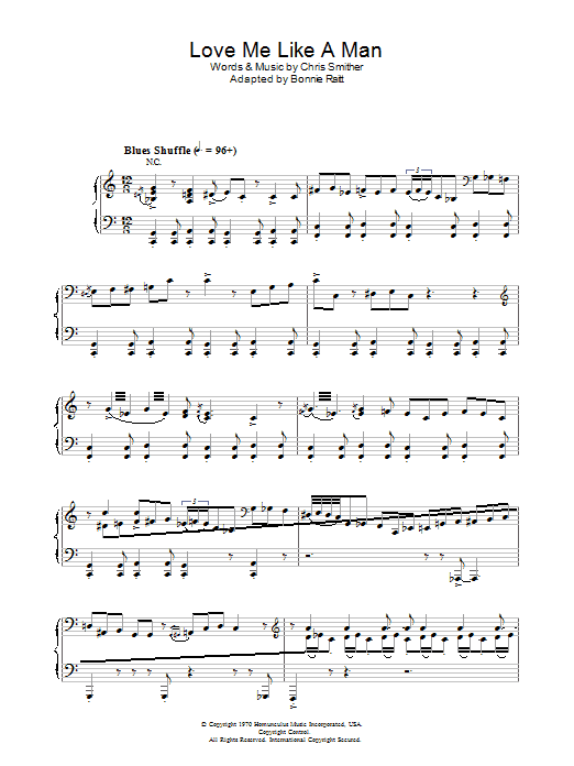 Diana Krall Love Me Like A Man sheet music notes and chords arranged for Piano, Vocal & Guitar Chords