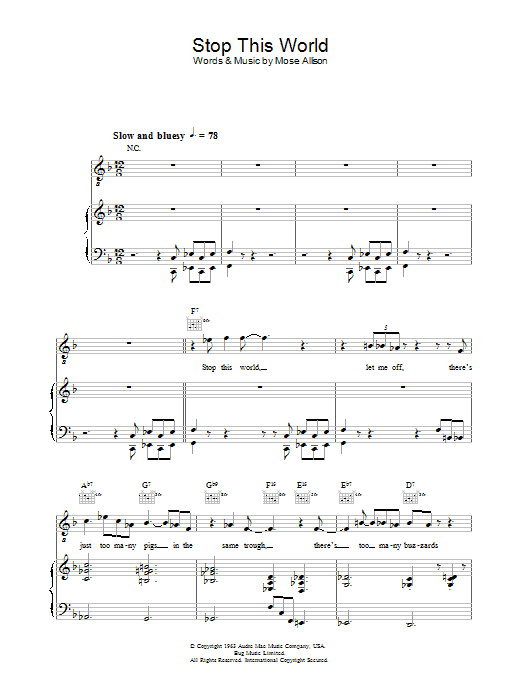 Diana Krall Stop This World sheet music notes and chords arranged for Piano, Vocal & Guitar Chords