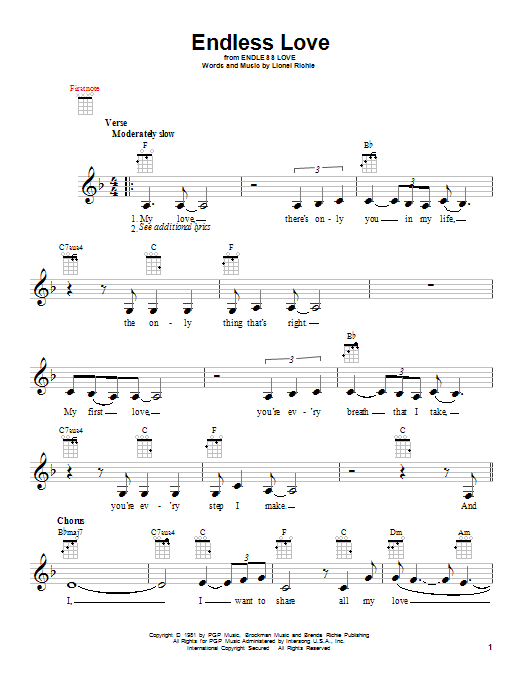 Diana Ross & Lionel Richie Endless Love sheet music notes and chords arranged for Alto Sax Solo