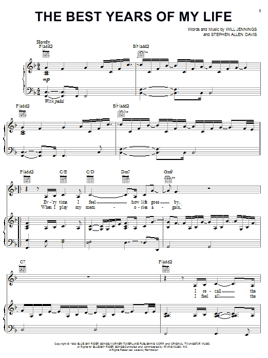 Diana Ross The Best Years Of My Life sheet music notes and chords arranged for Piano, Vocal & Guitar Chords (Right-Hand Melody)