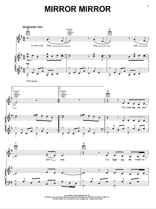 Diane Birch Mirror Mirror sheet music notes and chords arranged for Piano, Vocal & Guitar Chords (Right-Hand Melody)