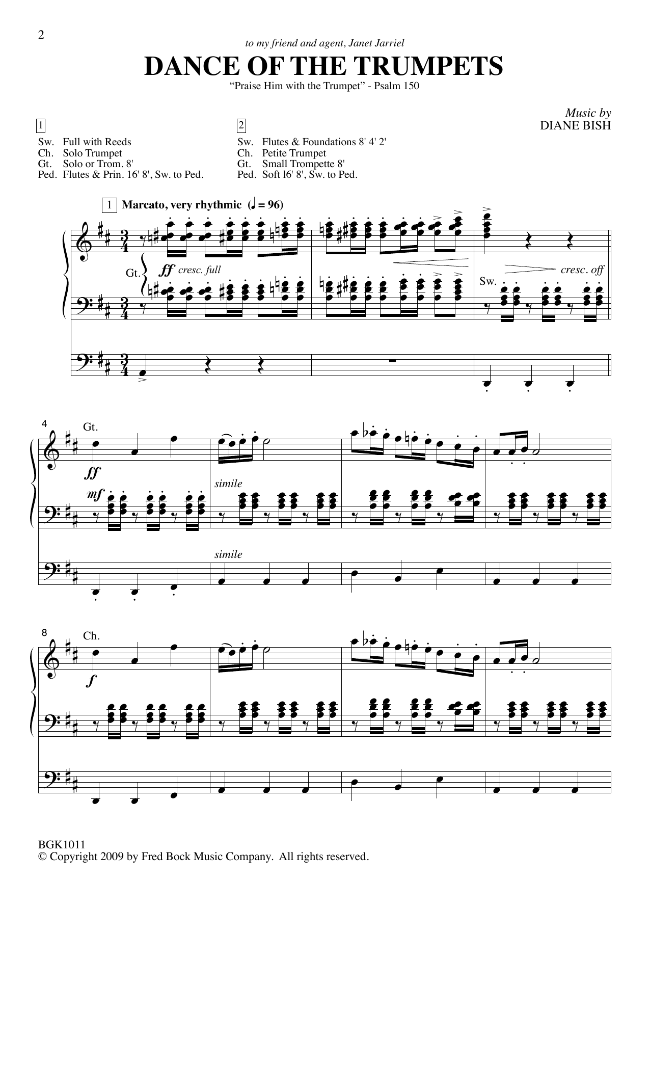 Diane Bish Dance Of The Trumpets sheet music notes and chords arranged for Organ