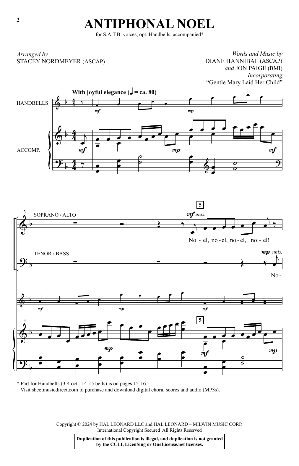Diane Hannibal and Jon Paige Antiphonal Noel (arr. Stacey Nordmeyer) sheet music notes and chords arranged for SATB Choir