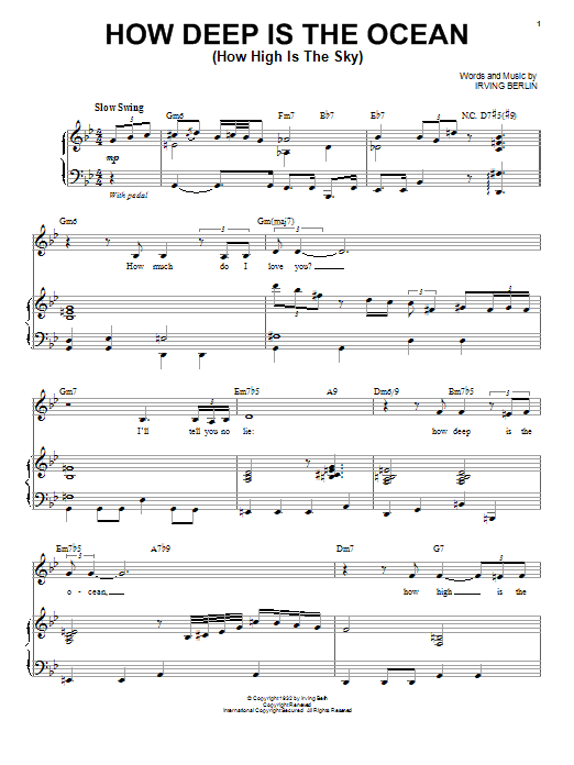 Dick Haymes How Deep Is The Ocean (How High Is The Sky) sheet music notes and chords arranged for Piano & Vocal