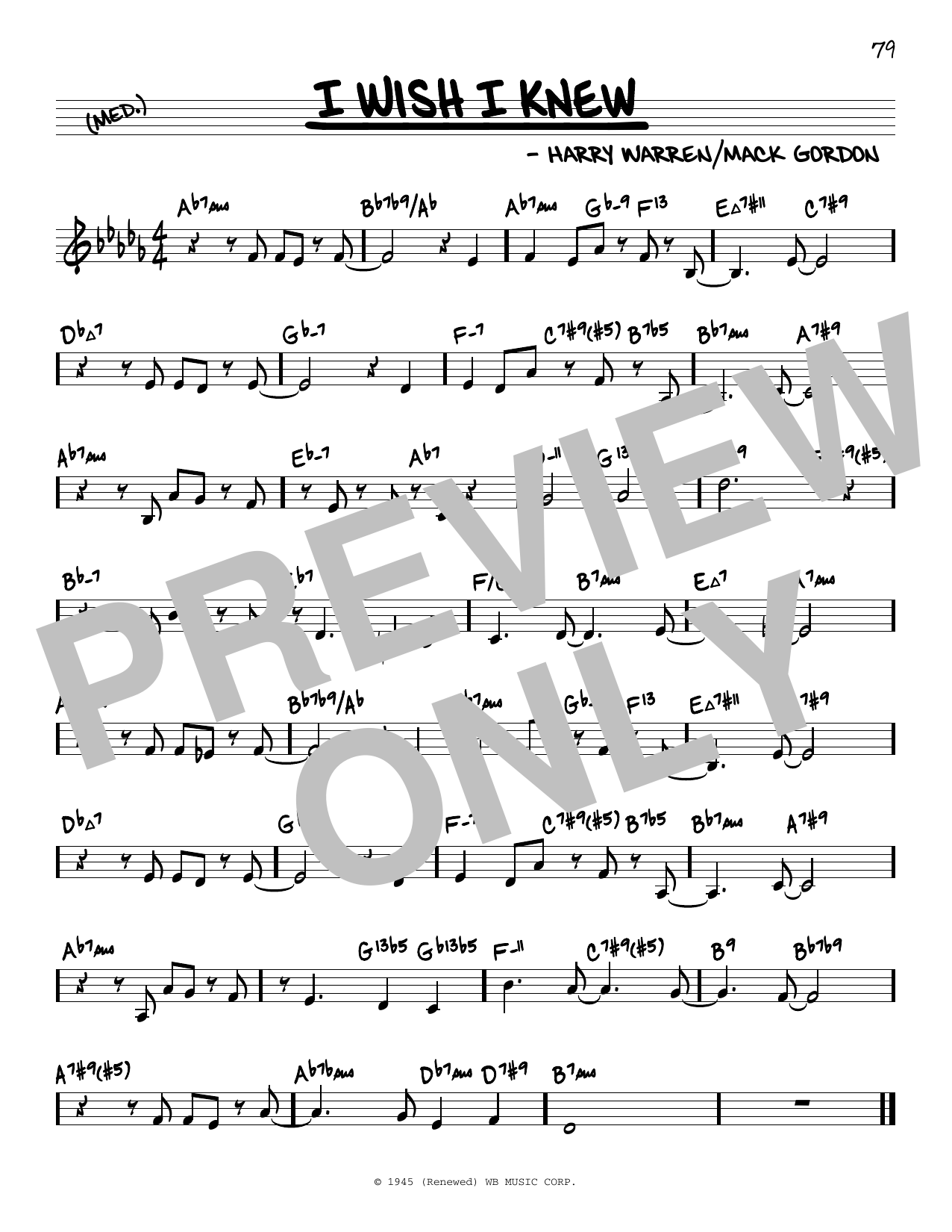 Dick Haymes I Wish I Knew (arr. David Hazeltine) sheet music notes and chords arranged for Real Book – Enhanced Chords