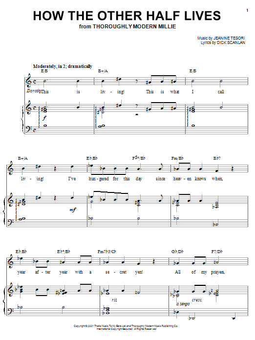 Dick Scanlan How The Other Half Lives sheet music notes and chords arranged for Piano, Vocal & Guitar Chords (Right-Hand Melody)