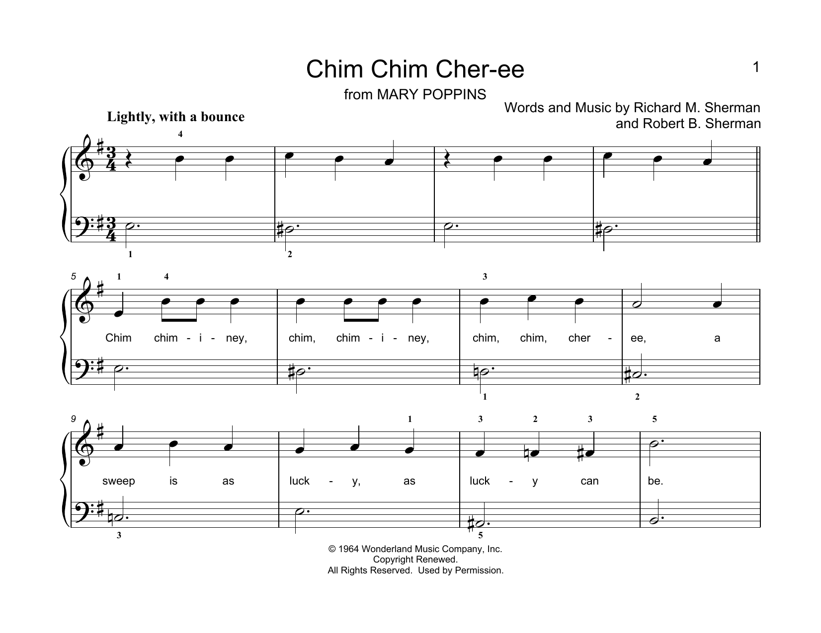 Dick Van Dyke Chim Chim Cher-ee (from Mary Poppins) (arr. Christopher Hussey) sheet music notes and chords arranged for Educational Piano