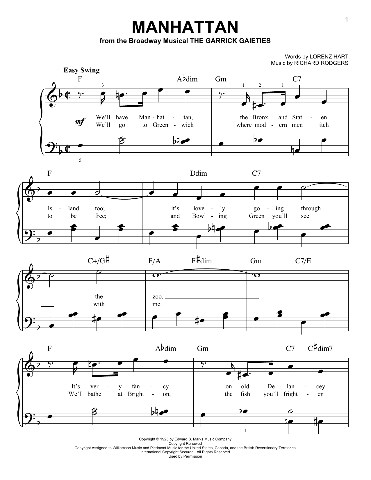 Dinah Washington Manhattan sheet music notes and chords arranged for Piano & Vocal