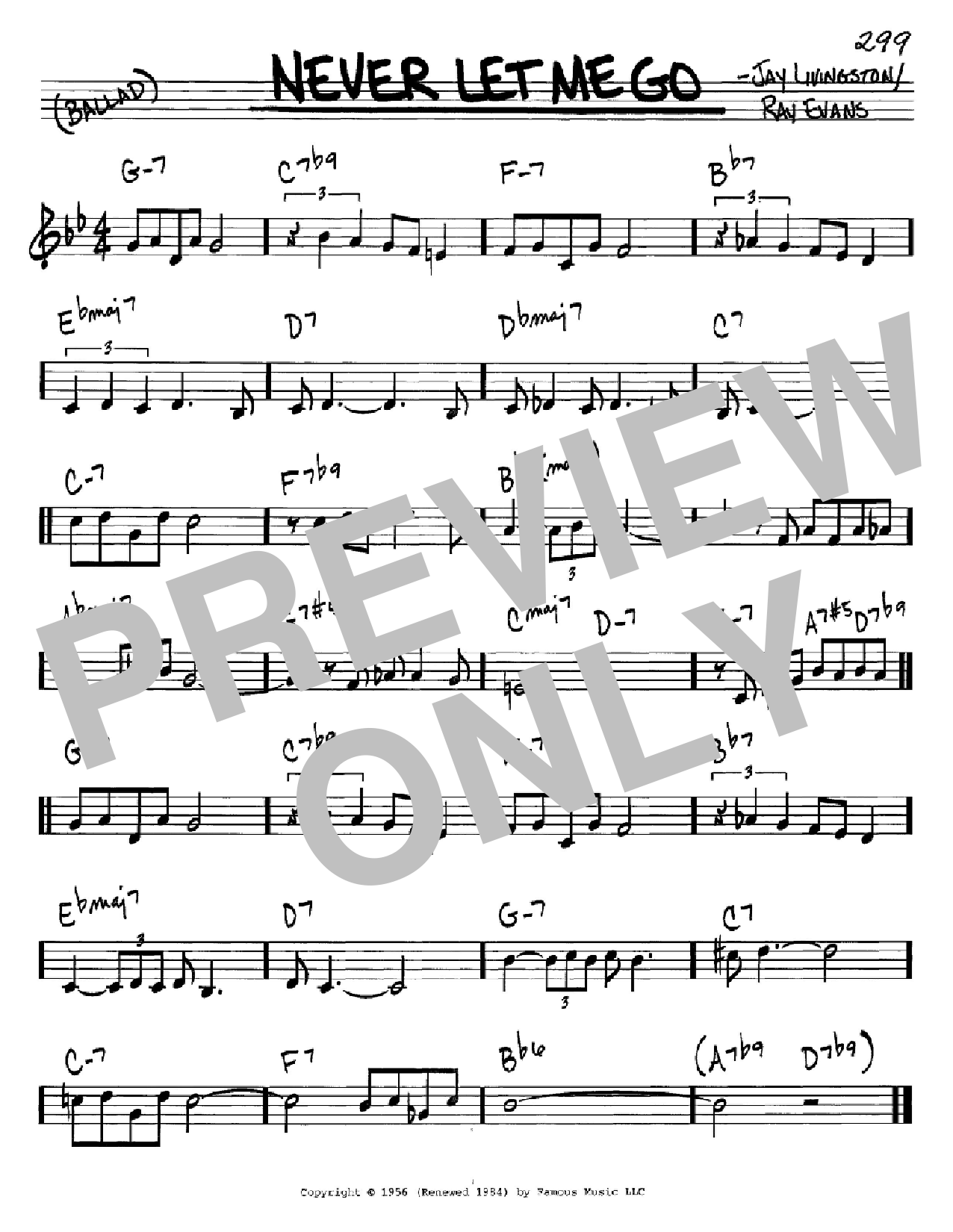 Dinah Washington Never Let Me Go sheet music notes and chords arranged for Real Book – Melody & Chords – C Instruments