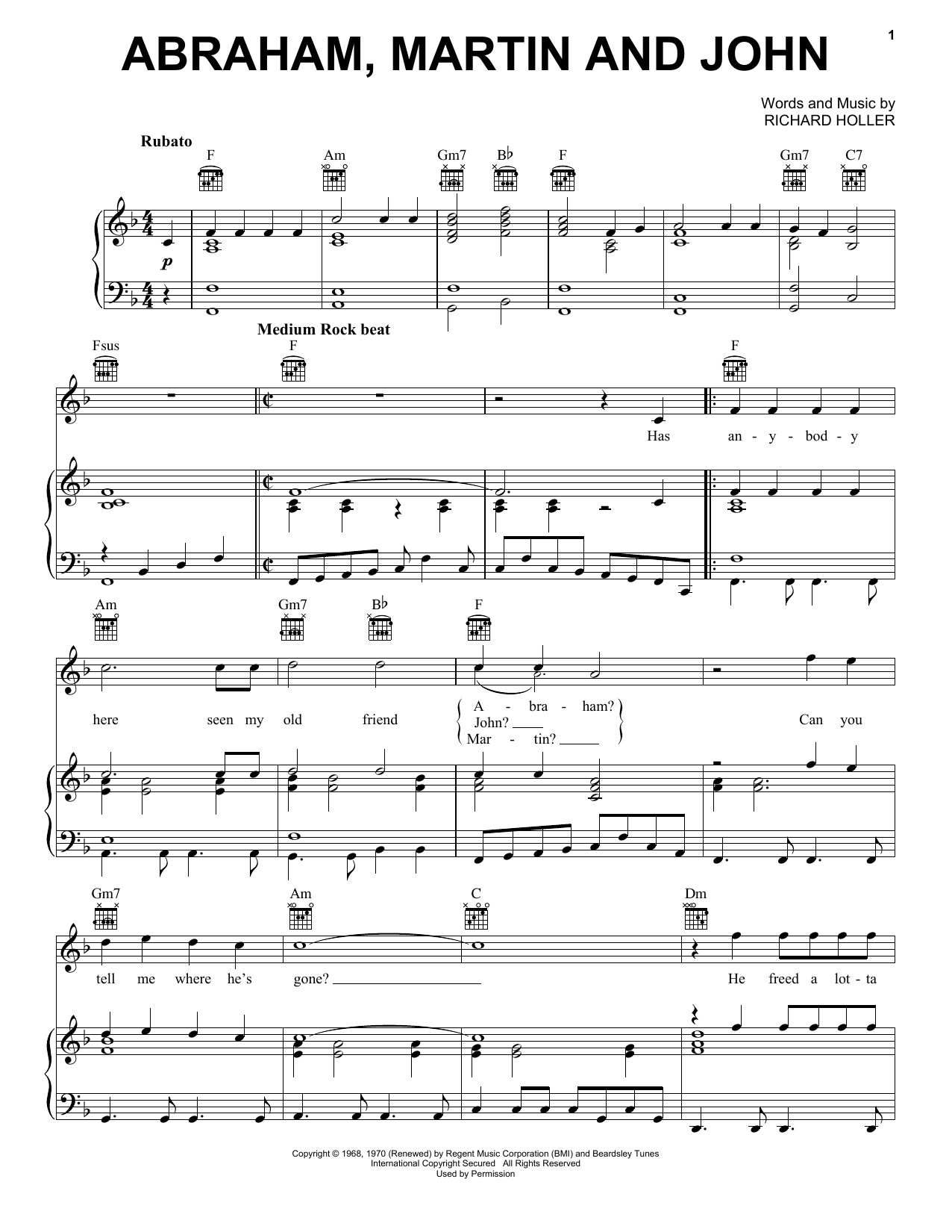 Dion Abraham, Martin And John sheet music notes and chords arranged for Easy Piano