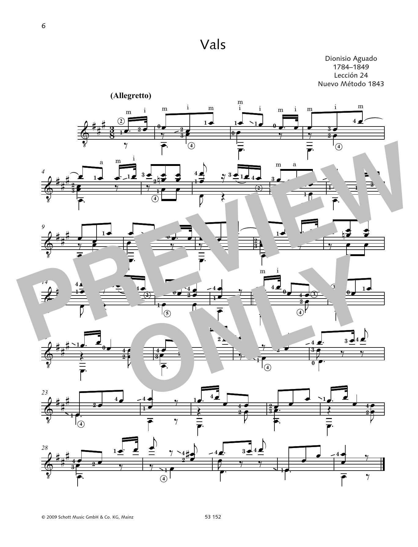 Dionisio Aguado Vals sheet music notes and chords arranged for Solo Guitar
