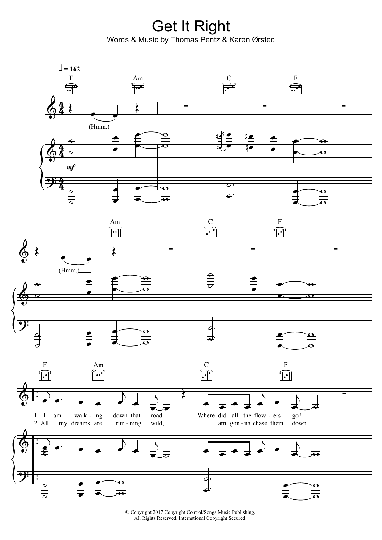 Diplo Get It Right (featuring MO) sheet music notes and chords arranged for Piano, Vocal & Guitar Chords