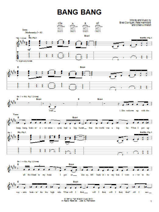 Dispatch Bang Bang sheet music notes and chords arranged for Guitar Tab