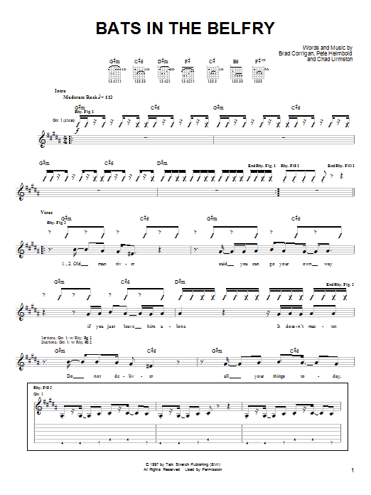 Dispatch Bats In The Belfry sheet music notes and chords arranged for Guitar Tab