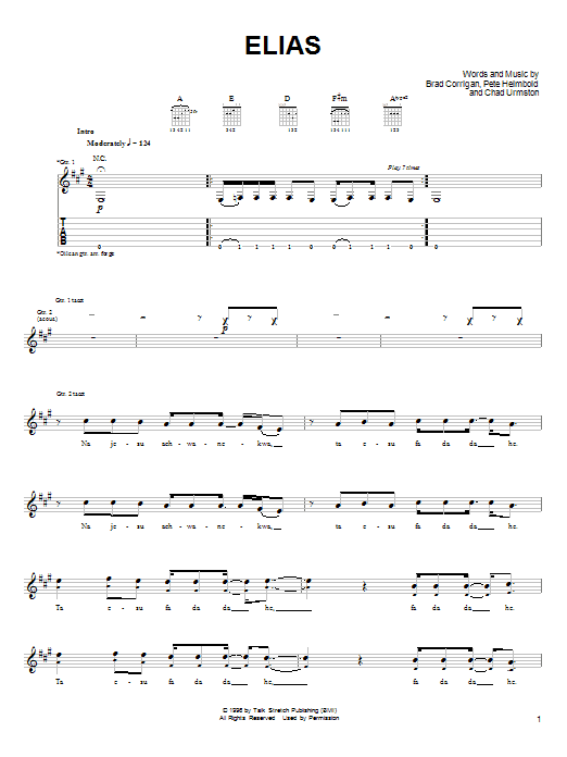 Dispatch Elias sheet music notes and chords arranged for Guitar Tab