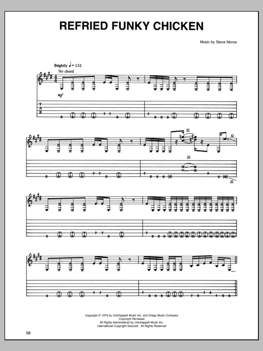 Dixie Dregs Refried Funky Chicken sheet music notes and chords arranged for Guitar Tab
