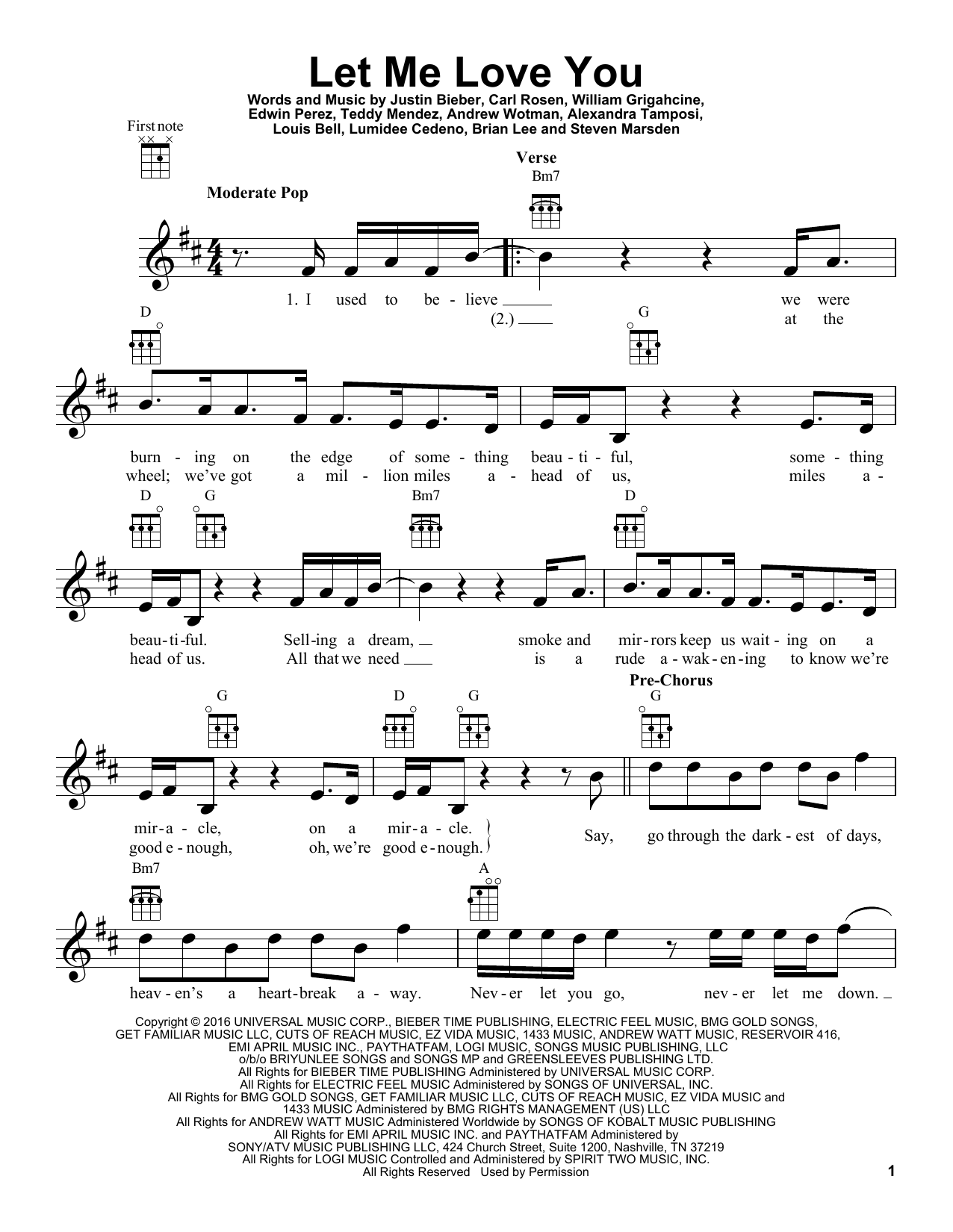 DJ Snake Let Me Love You (feat. Justin Bieber) sheet music notes and chords arranged for Beginner Piano