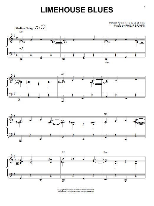 Django Reinhardt Limehouse Blues (arr. Brent Edstrom) sheet music notes and chords arranged for Piano Solo