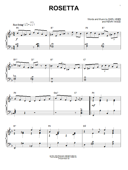 Django Reinhardt Rosetta (arr. Brent Edstrom) sheet music notes and chords arranged for Piano Solo
