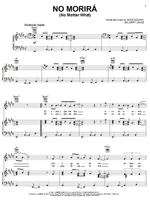 DLG (Dark Latin Groove) No Morira (No Matter What) sheet music notes and chords arranged for Piano, Vocal & Guitar Chords (Right-Hand Melody)