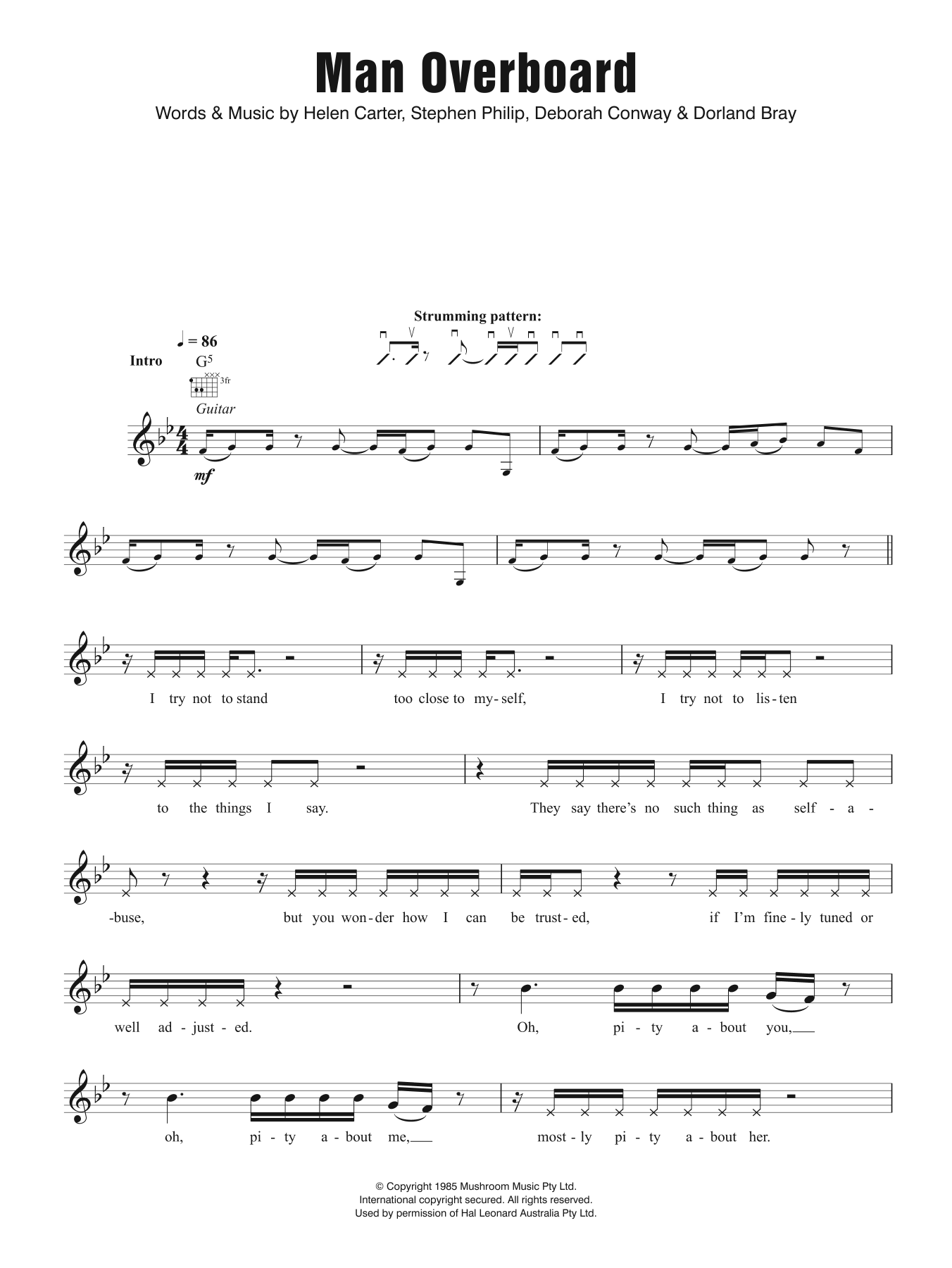 Do-Re-Mi Man Overboard sheet music notes and chords arranged for Lead Sheet / Fake Book