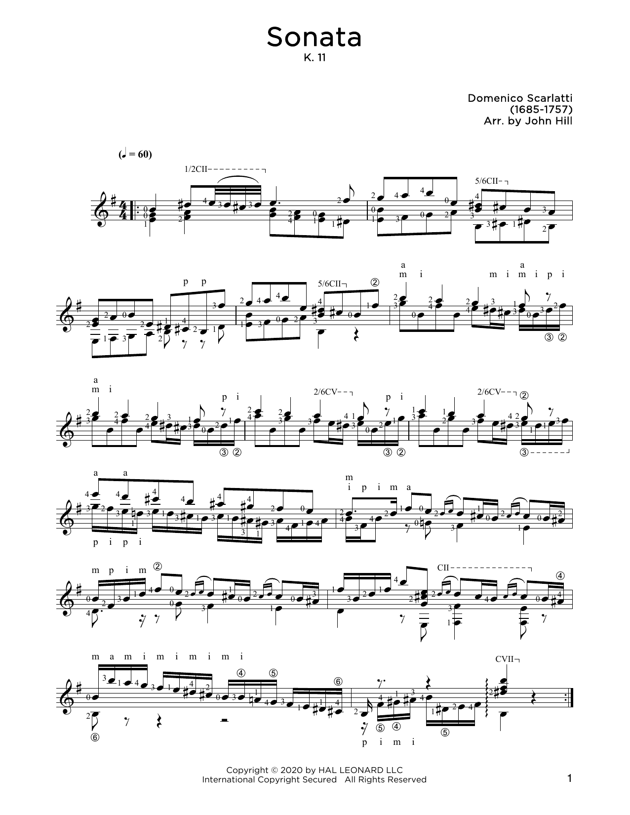 Domenico Scarlatti Sonata, L. 352 sheet music notes and chords arranged for Solo Guitar