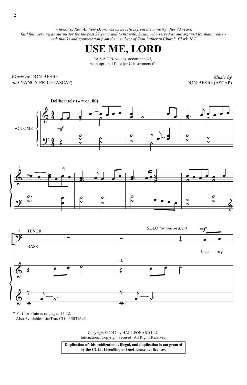 Don Besig and Nancy Price Use Me, Lord sheet music notes and chords arranged for SATB Choir
