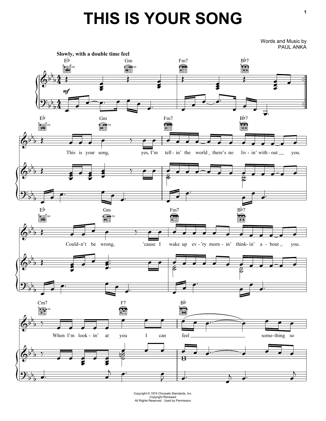 Don Goodwin This Is Your Song sheet music notes and chords arranged for Piano, Vocal & Guitar Chords (Right-Hand Melody)