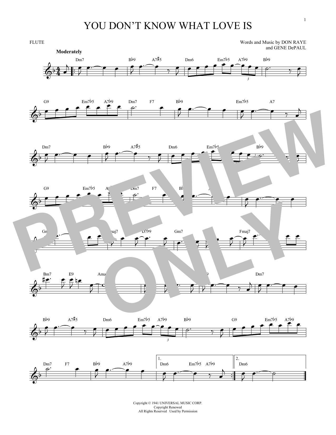 Don Raye You Don't Know What Love Is sheet music notes and chords arranged for French Horn Solo