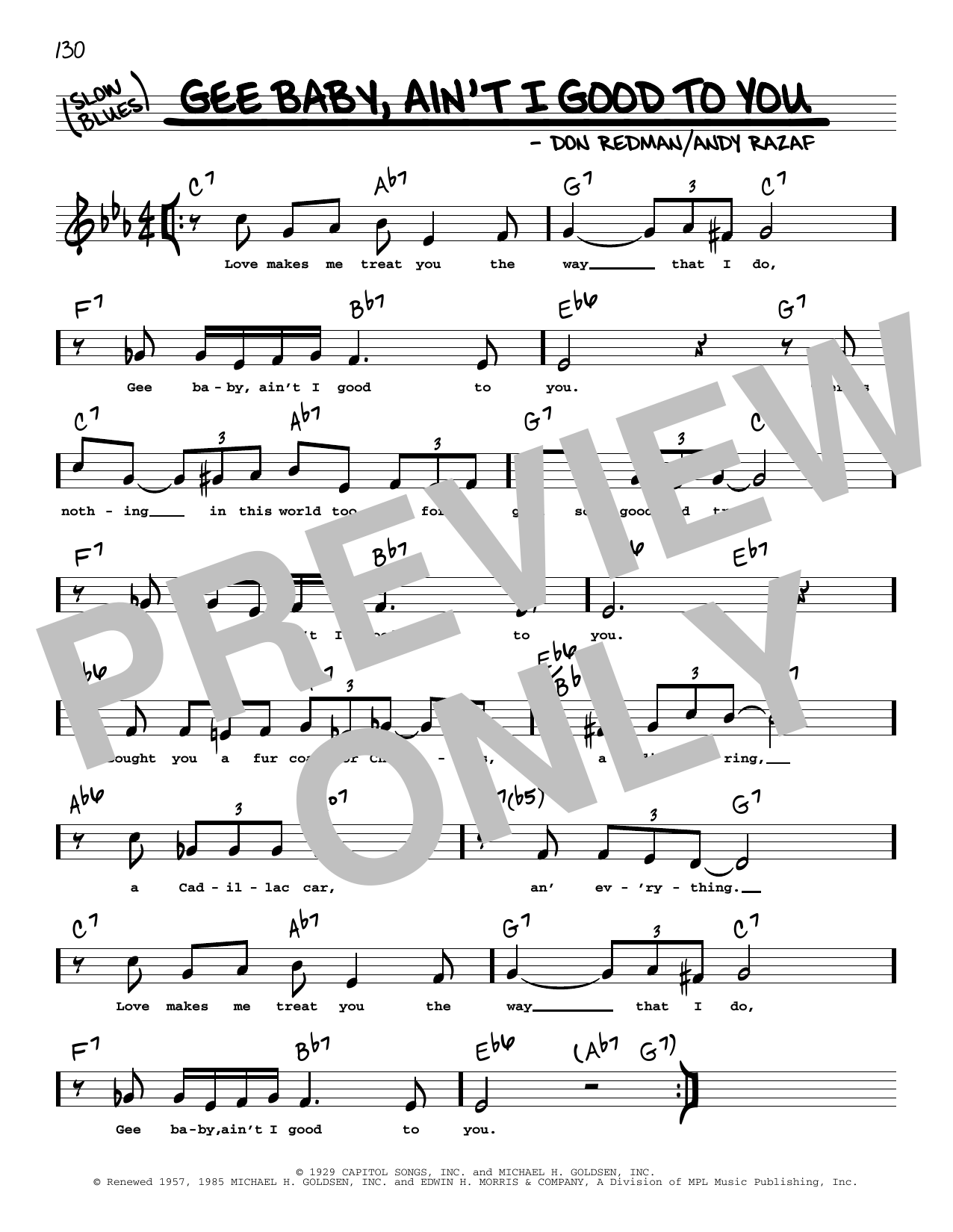 Don Redman Gee Baby, Ain't I Good To You (arr. Robert Rawlins) sheet music notes and chords arranged for Real Book – Melody, Lyrics & Chords