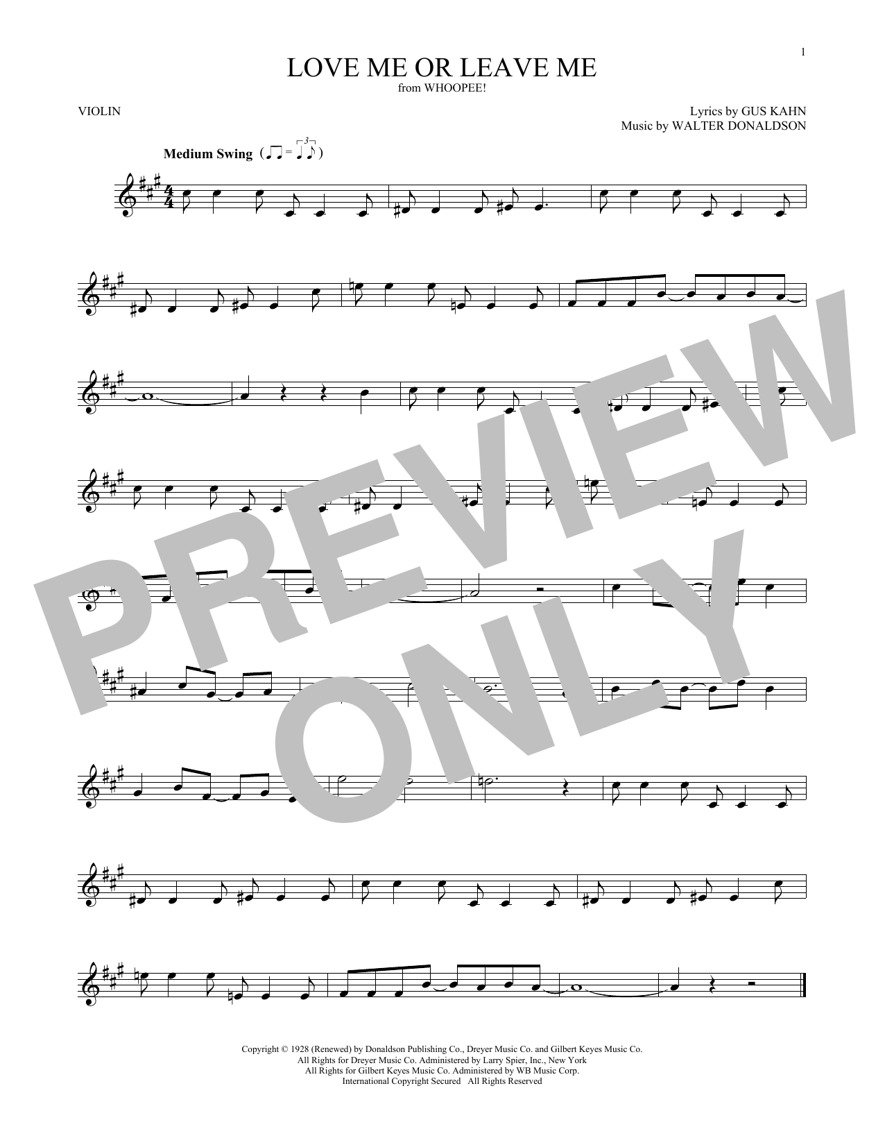 Donaldson and Kahn Love Me Or Leave Me sheet music notes and chords arranged for Trumpet Solo