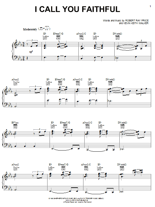 Donnie McClurkin I Call You Faithful sheet music notes and chords arranged for Piano, Vocal & Guitar Chords (Right-Hand Melody)
