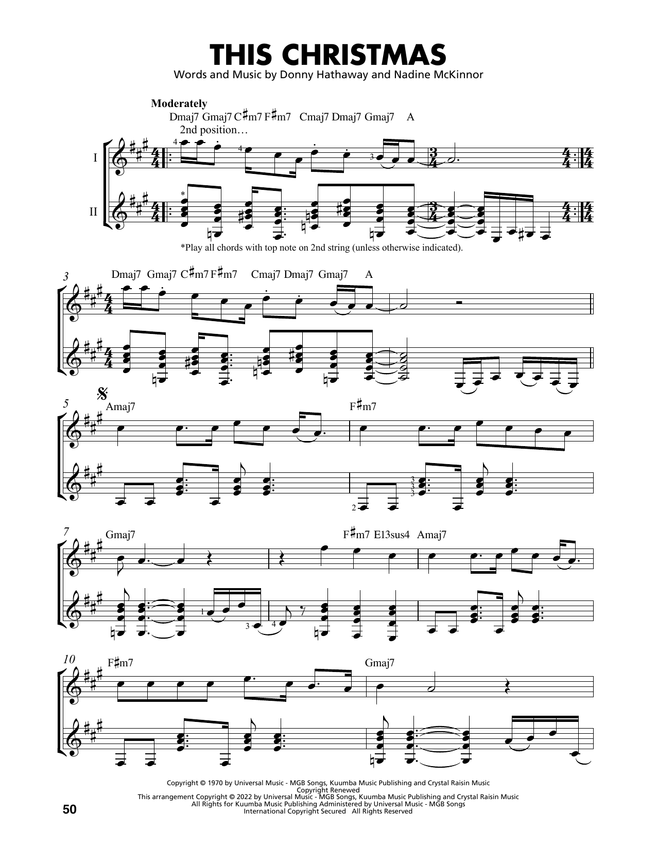 Donny Hathaway This Christmas (arr. Mark Phillips) sheet music notes and chords arranged for Easy Guitar Tab