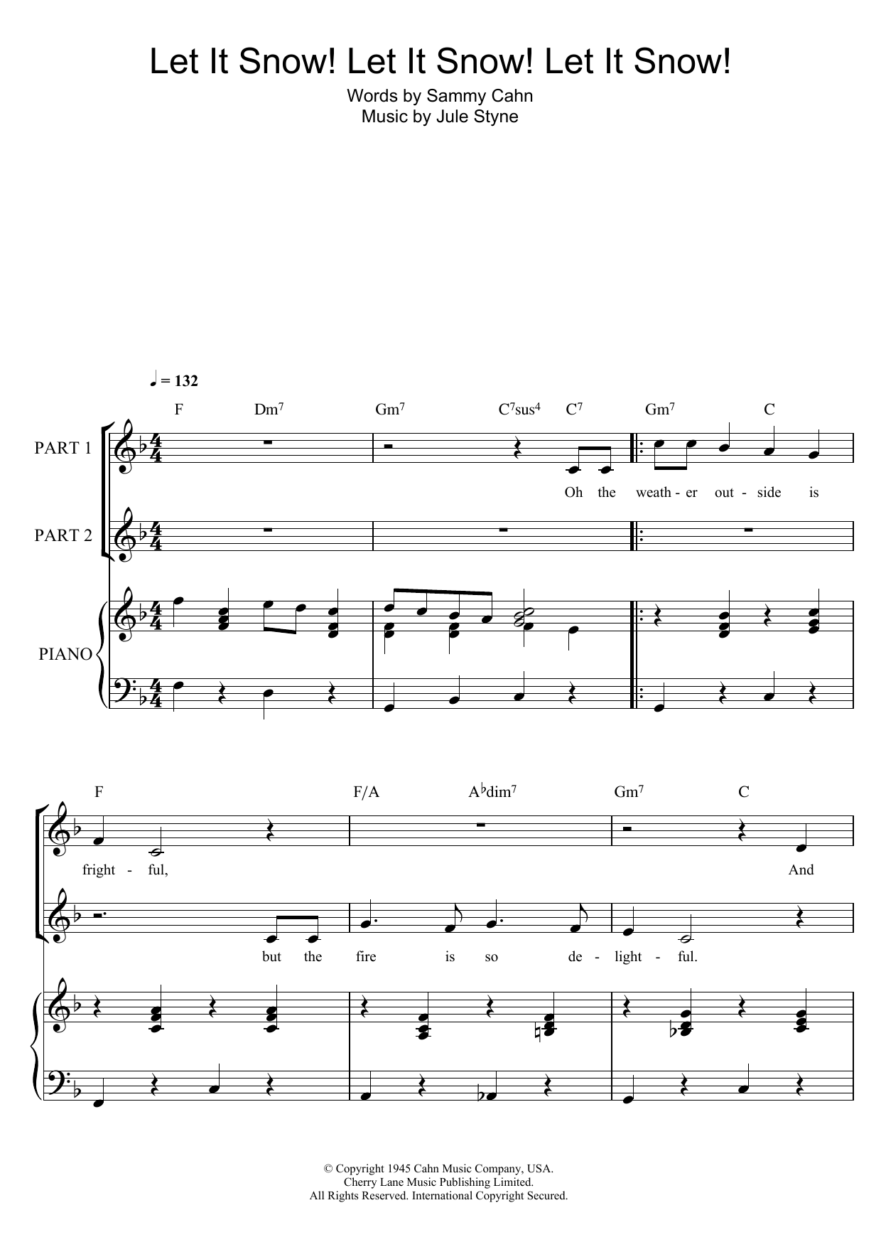 Doris Day Let It Snow! Let It Snow! Let It Snow! (arr. Rick Hein) sheet music notes and chords arranged for 2-Part Choir