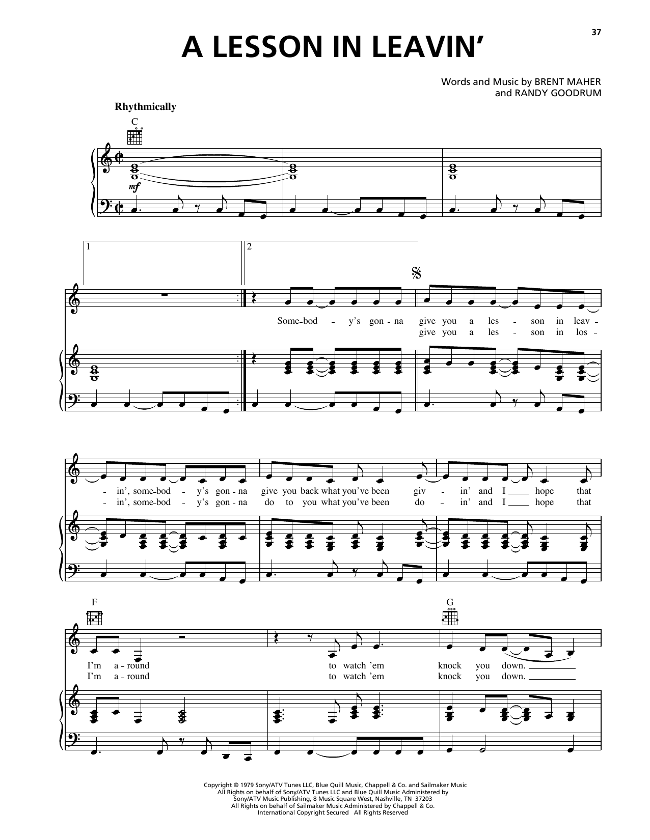 Dottie West A Lesson In Leavin' sheet music notes and chords arranged for Piano, Vocal & Guitar Chords (Right-Hand Melody)