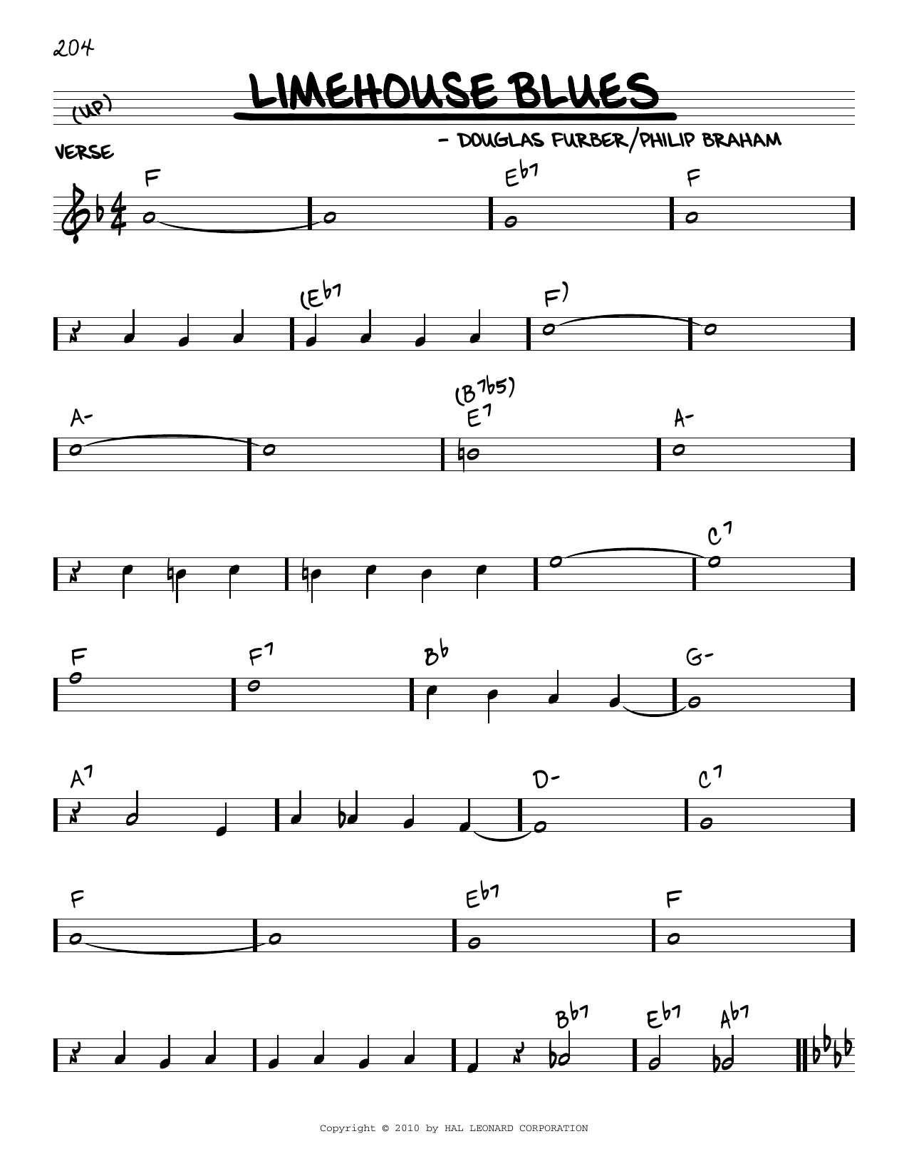 Douglas Furber Limehouse Blues (arr. Robert Rawlins) sheet music notes and chords arranged for Real Book – Melody, Lyrics & Chords