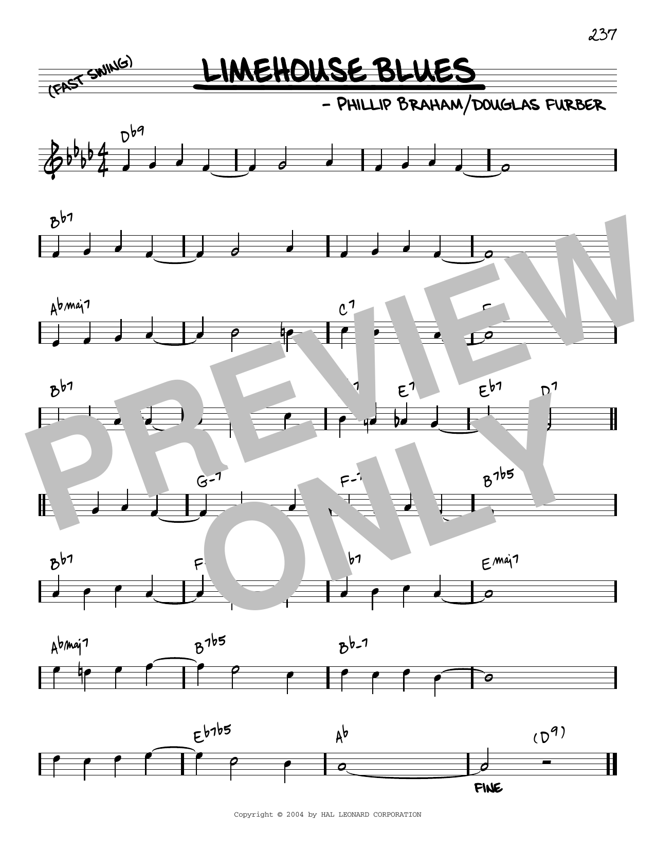 Douglas Furber Limehouse Blues [Reharmonized version] (arr. Jack Grassel) sheet music notes and chords arranged for Real Book – Melody & Chords