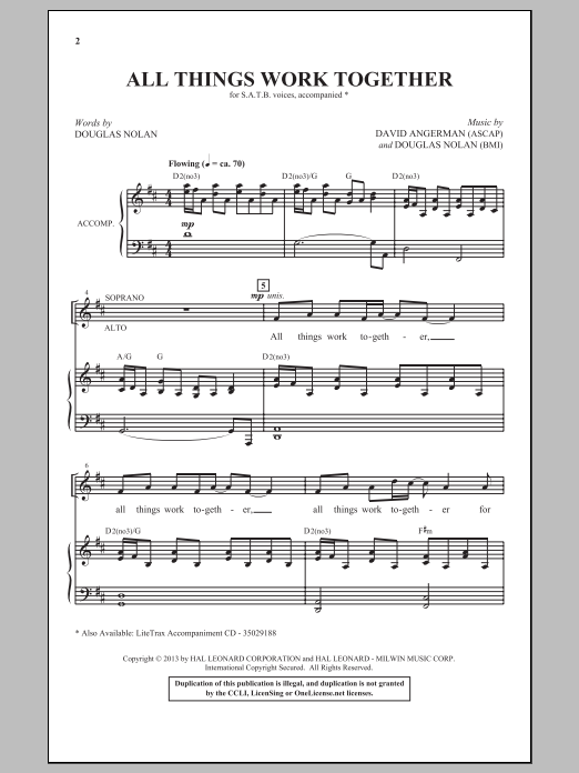 Douglas Nolan All Things Work Together sheet music notes and chords arranged for SATB Choir
