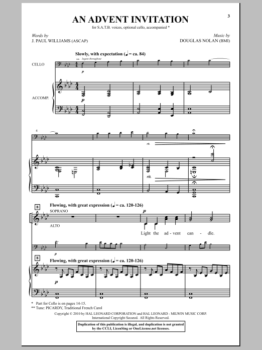 Douglas Nolan An Advent Invitation sheet music notes and chords arranged for SATB Choir