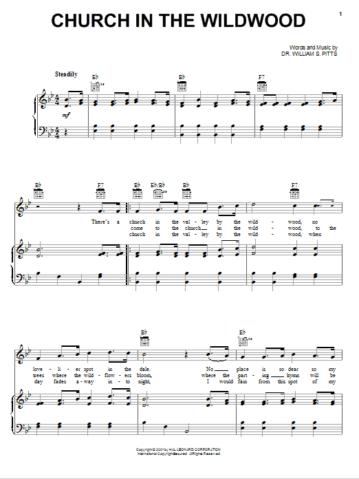 Dr. William S. Pitts Church In The Wildwood sheet music notes and chords arranged for Guitar Chords/Lyrics