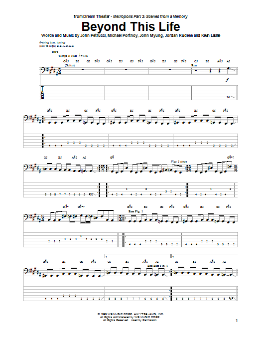 Dream Theater Beyond This Life sheet music notes and chords arranged for Guitar Tab