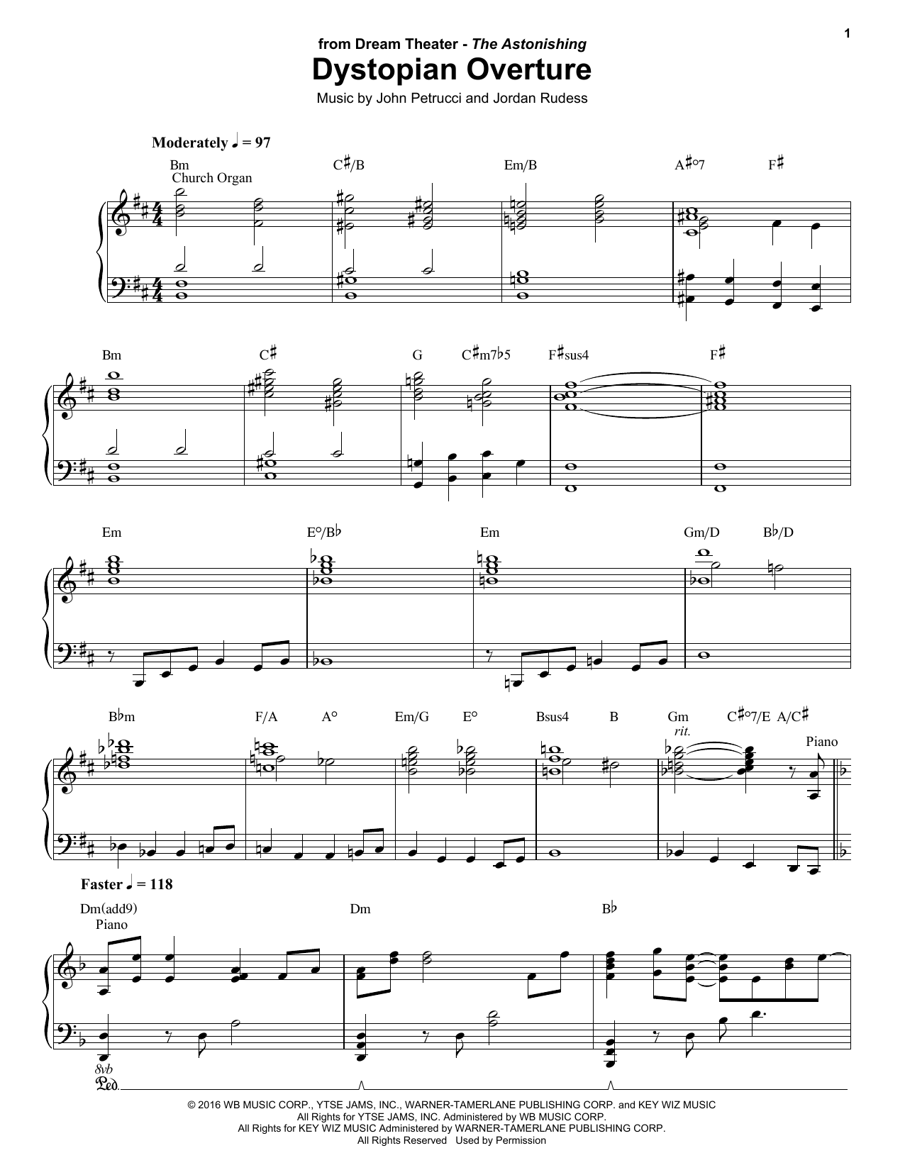 Dream Theater Dystopian Overture sheet music notes and chords arranged for Guitar Tab