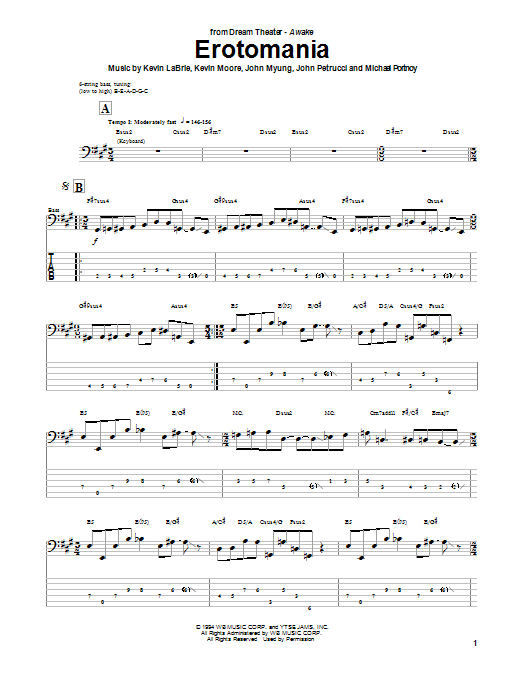 Dream Theater Erotomania sheet music notes and chords arranged for Guitar Tab (Single Guitar)