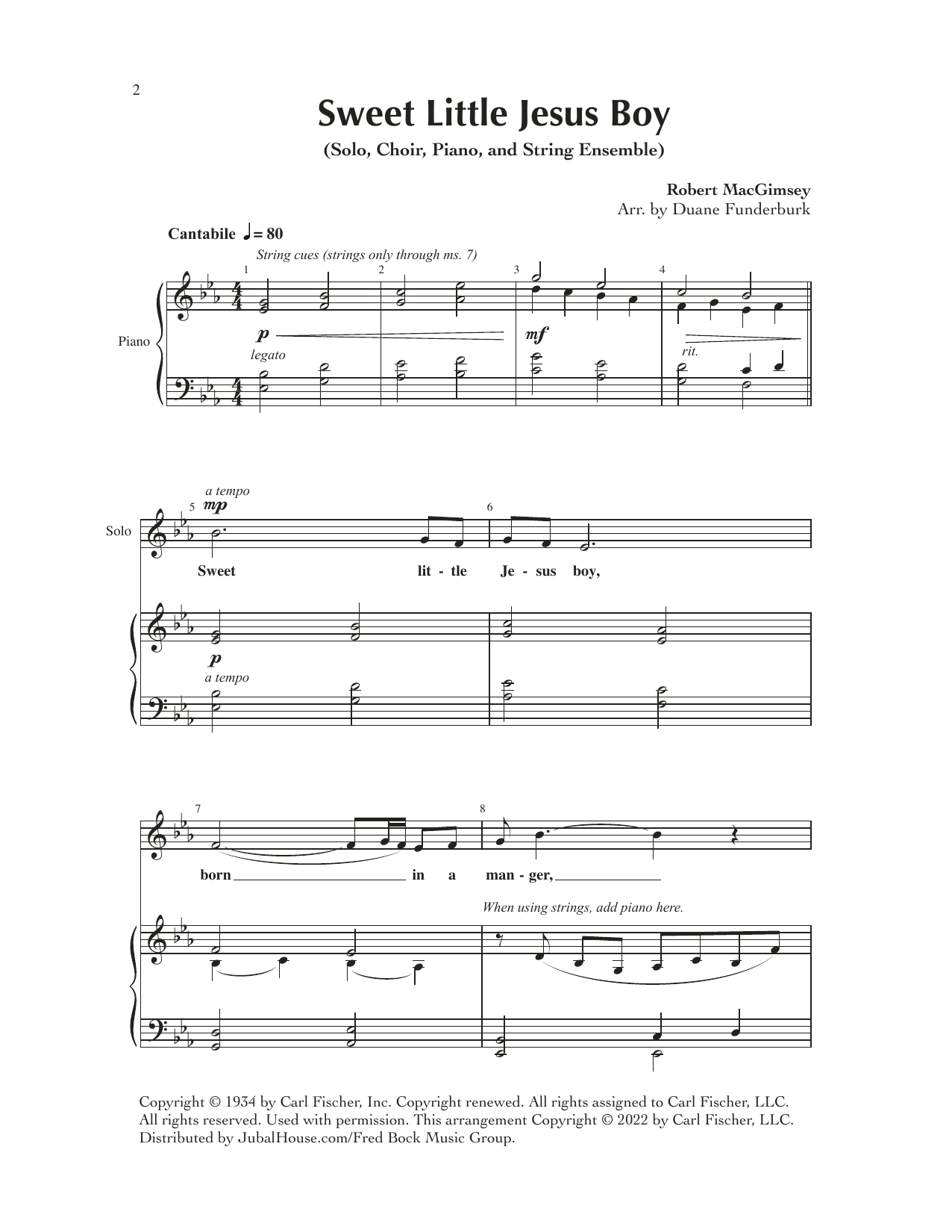 Duane Funderburk Sweet Little Jesus Boy sheet music notes and chords arranged for SATB Choir