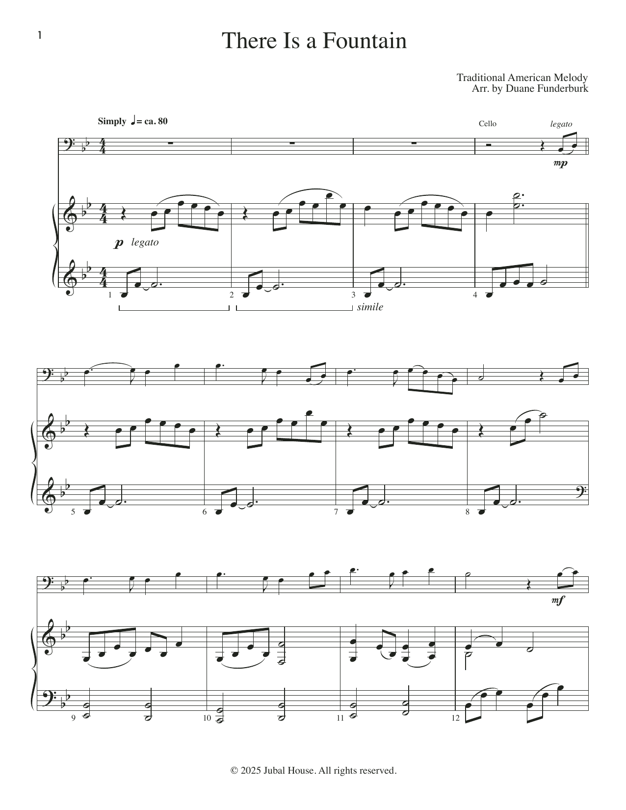 Duane Funderburk There Is a Fountain sheet music notes and chords arranged for Cello and Piano