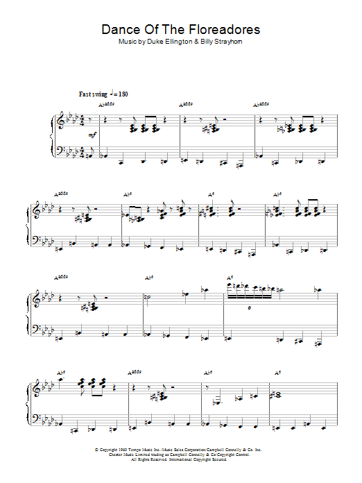 Duke Ellington & Billy Strayhorn Dance Of The Floreadores (from 'The Nutcracker Suite') sheet music notes and chords arranged for Piano Solo