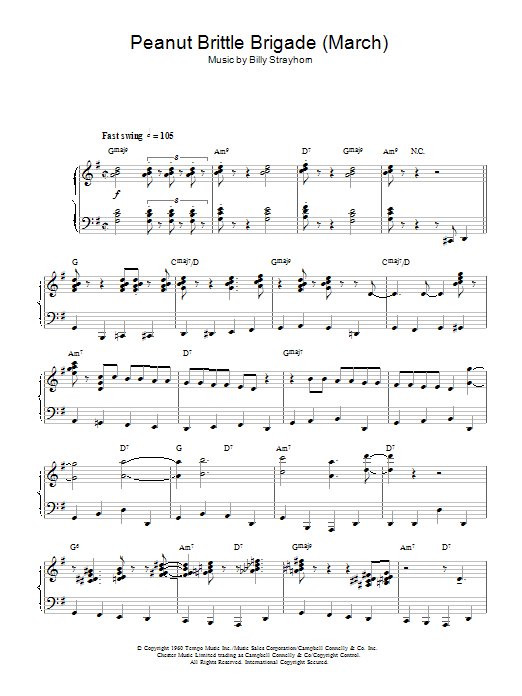 Duke Ellington & Billy Strayhorn Peanut Brittle Brigade (From 'The Nutcracker Suite') sheet music notes and chords arranged for Piano Solo