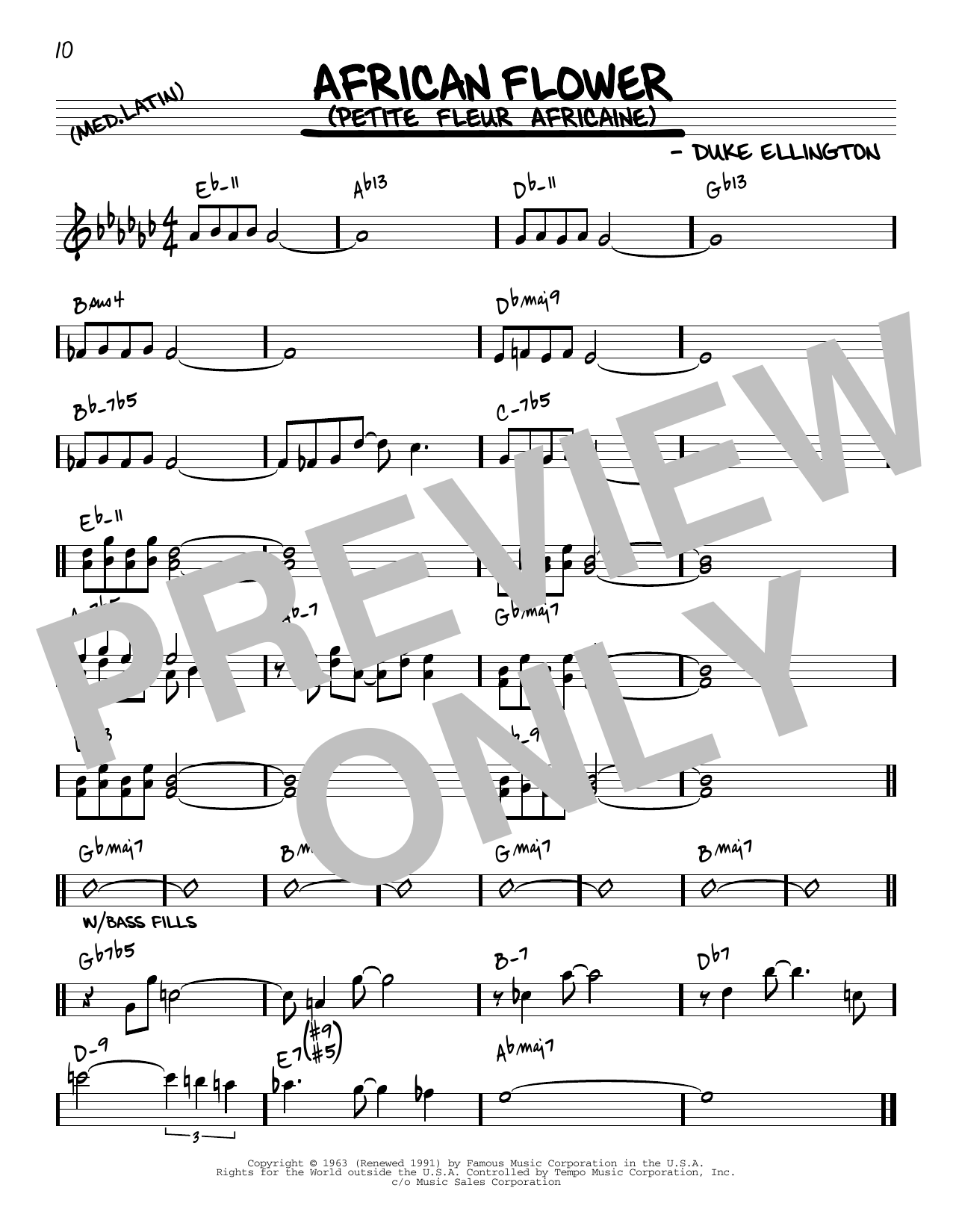 Duke Ellington African Flower (Petite Fleur Africaine) [Reharmonized version] (arr. Jack Grassel) sheet music notes and chords arranged for Real Book – Melody & Chords